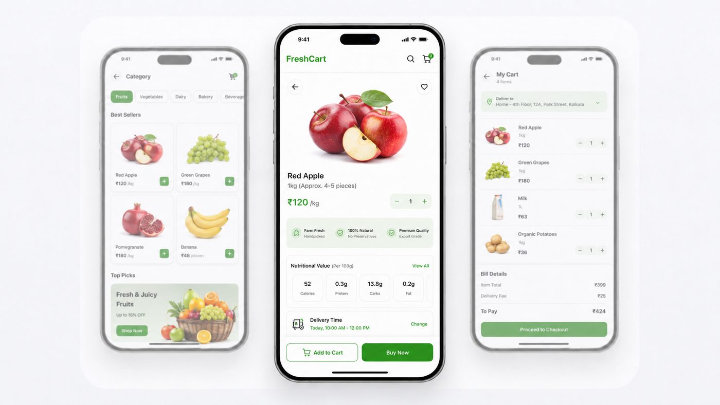 Product & variants screen