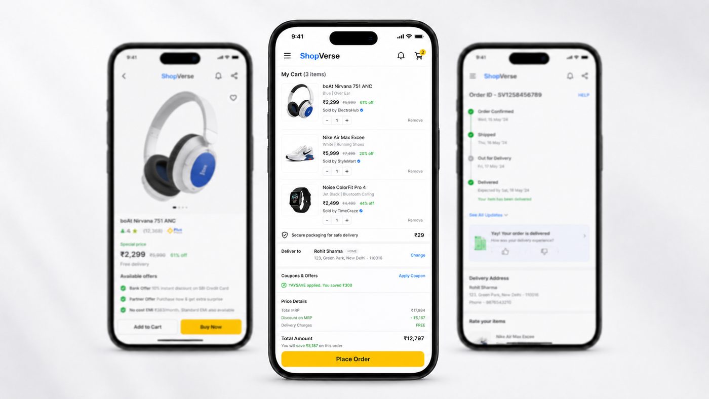 Cart & checkout screen