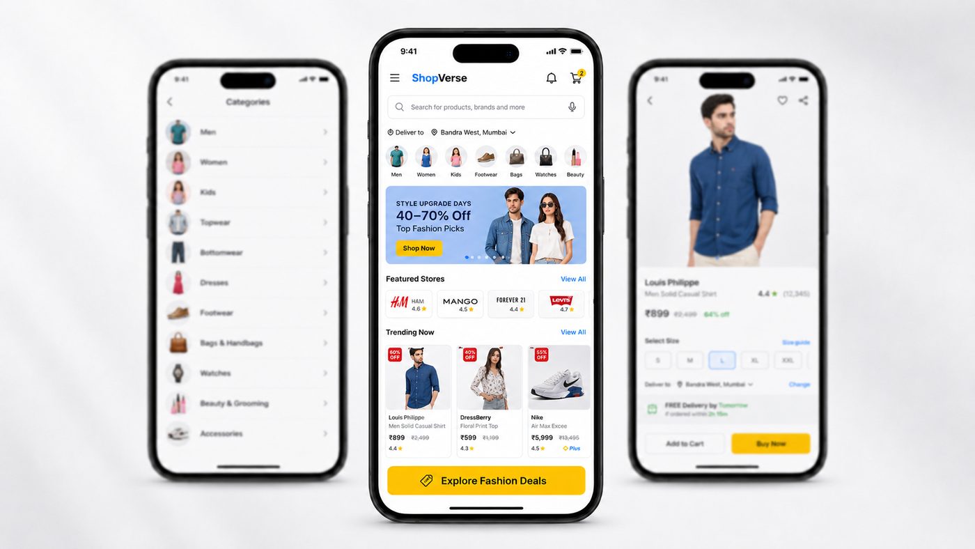 Seller storefronts screen