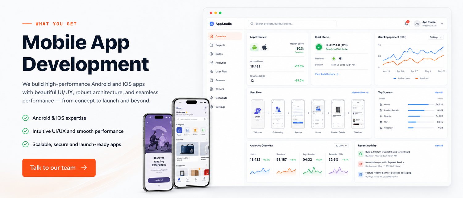 What you get with Mobile App Development: everything included, nothing bolted on